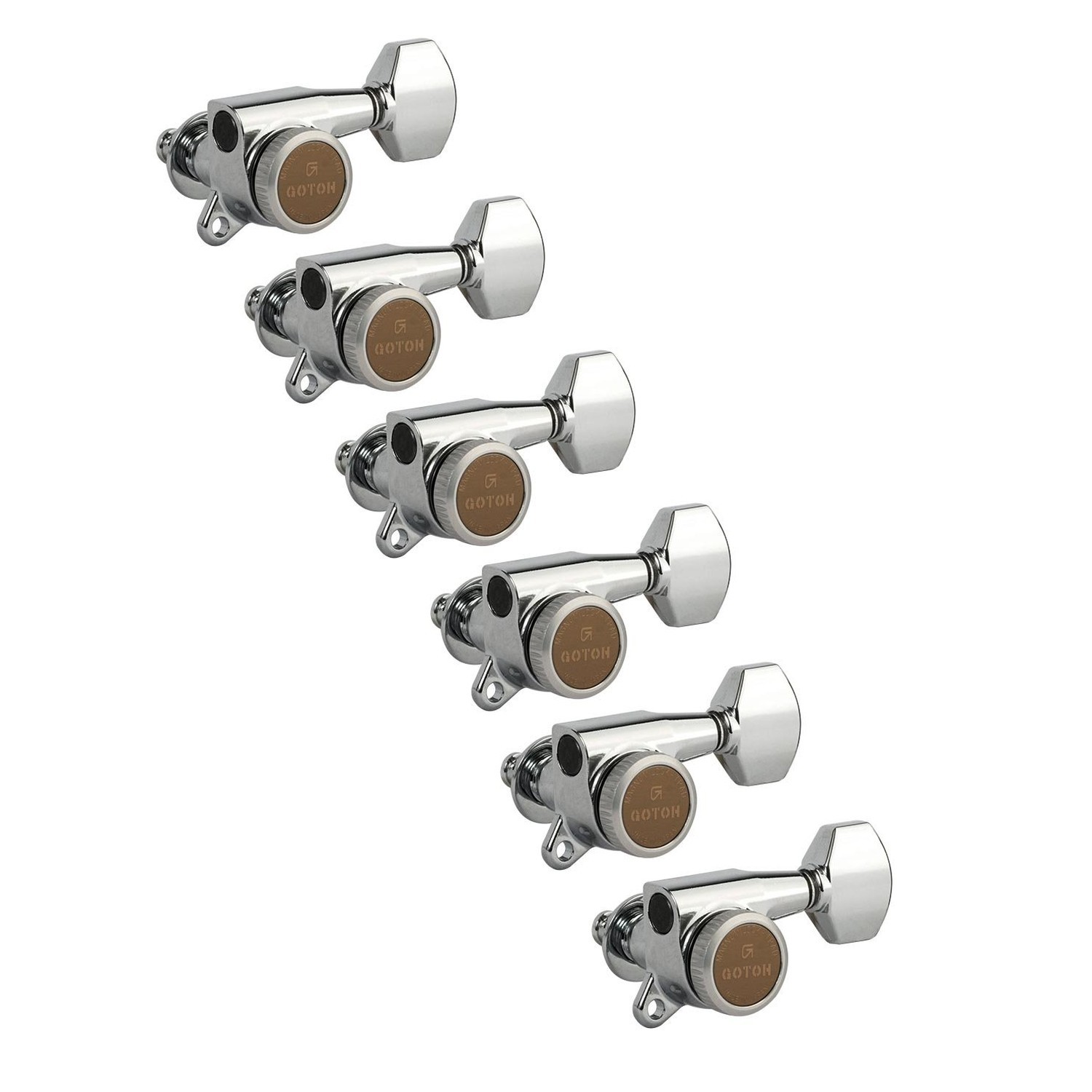 Gotoh Magnum Lock-Trad 6-In-Line Guitar Tuners, Chrome Fast Ship