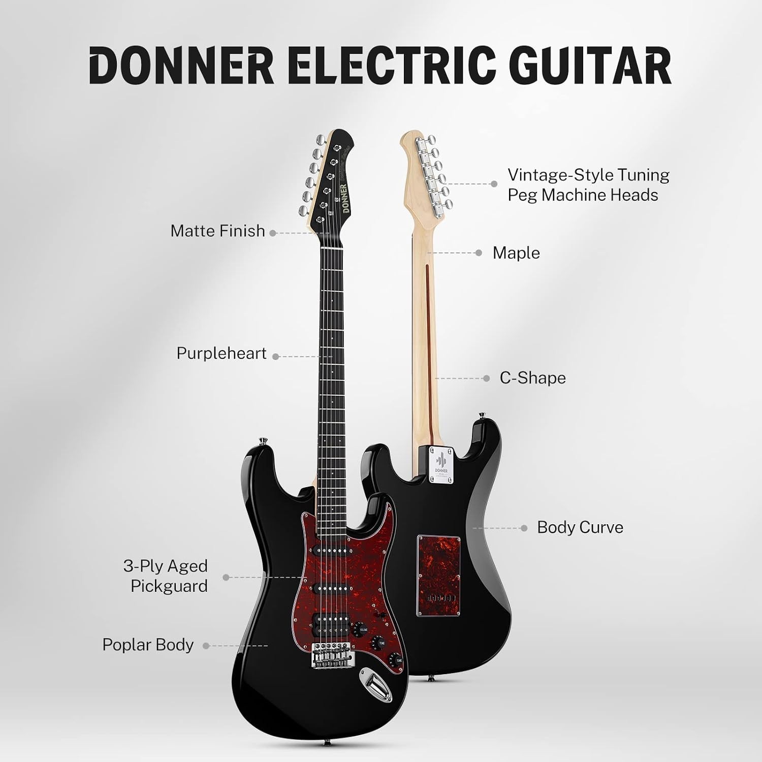 Donner 39 Inch Electric Guitar, Designer Series DST-200 Stylish Solid Body Elect