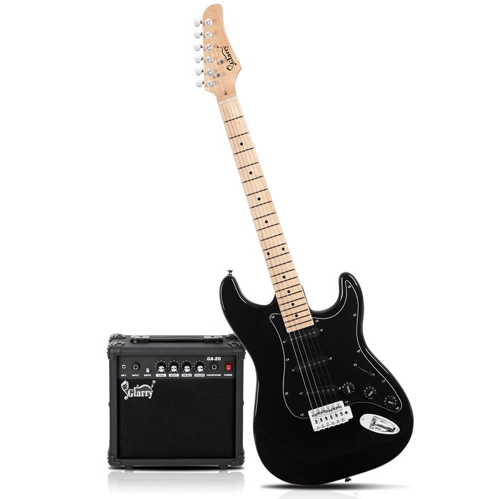 Glarry 39″ Full Size Electric Guitar with Amp Case & Accessories Pack Beginner