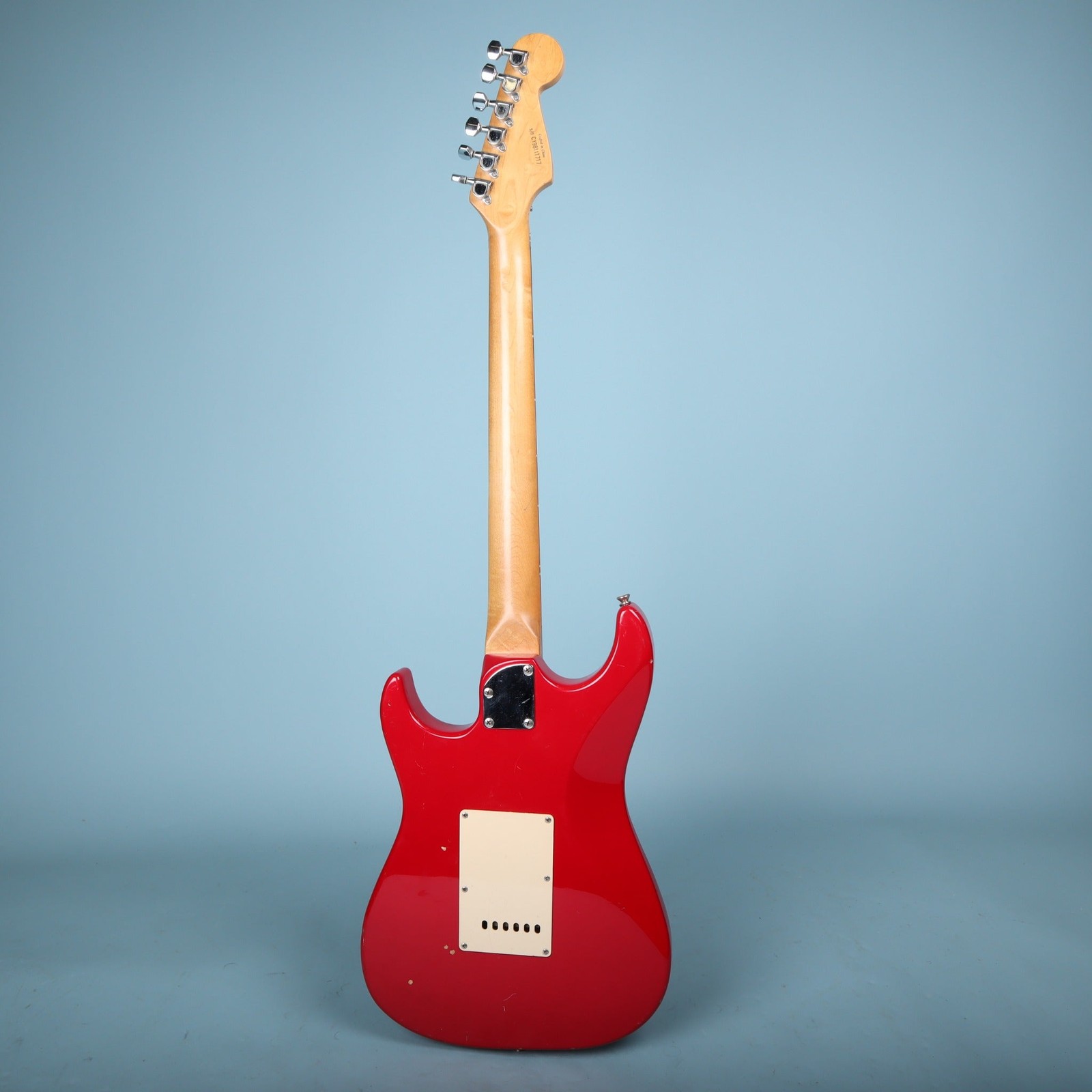 1998 Squier Stagemaster Reverse HH Electric Guitar Frost Red Floyd Rose