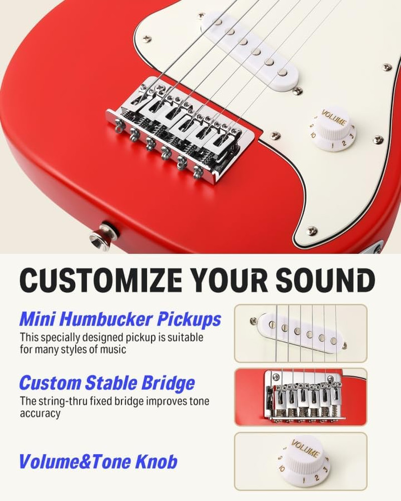 30 Inch Kids Electric Guitar Beginner Kits ST Style Mini Electric Guitar for Boy