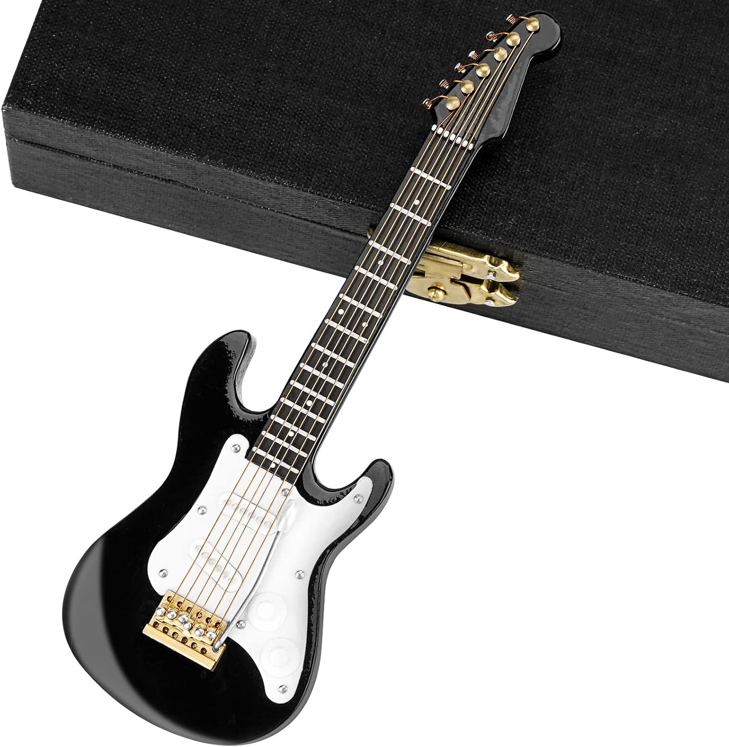 Miniature Guitar with Stand and Case, 14Cm Mini 6 Strings Electric