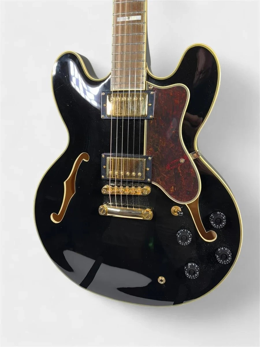 Epiphone Sheraton II Ebony Hollow Body Guitar + Hard Shell Case – Mint