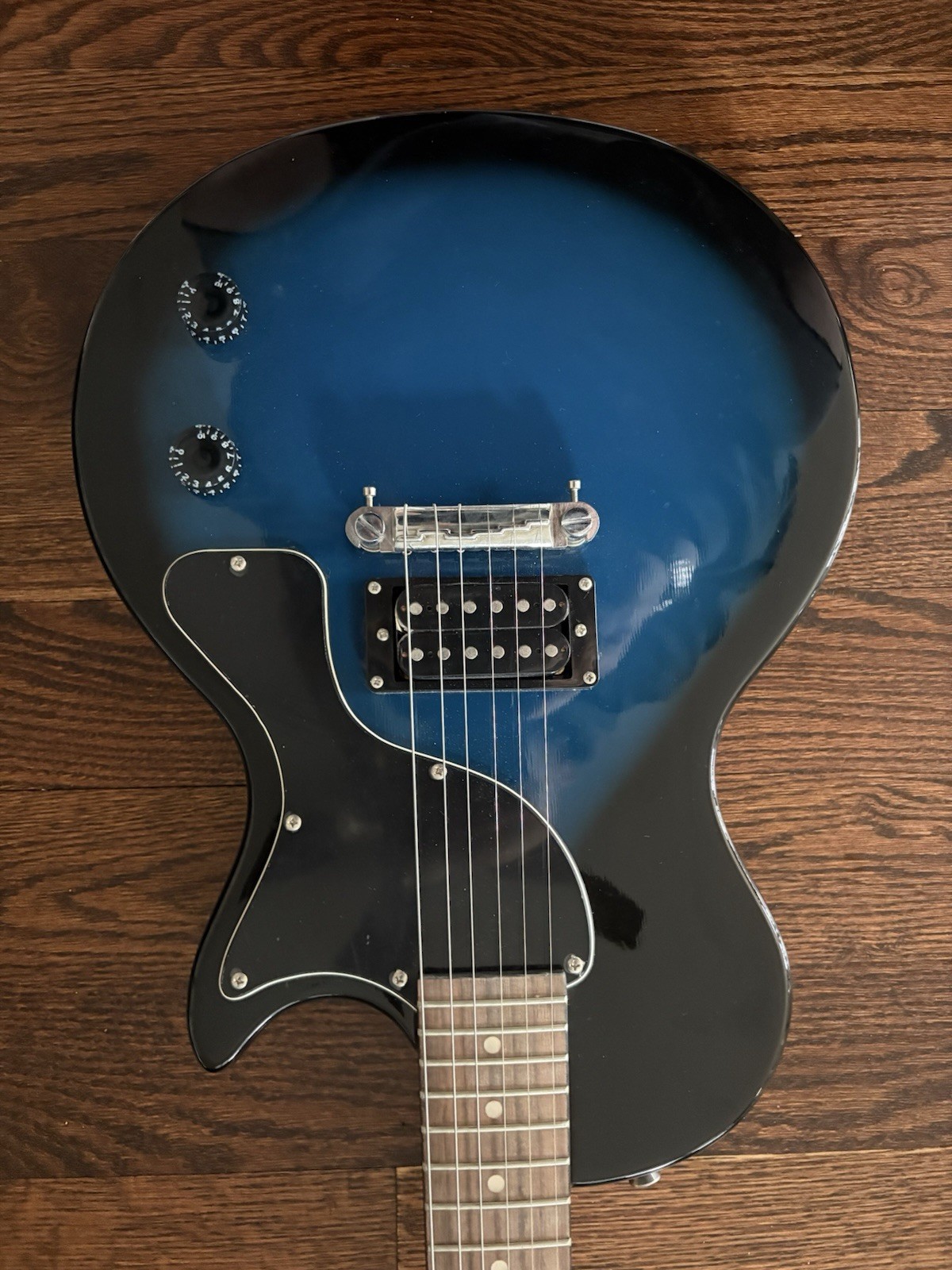 Maestro LP Style Electric Guitar Blue Black Burst Humbucker + Gig Bag
