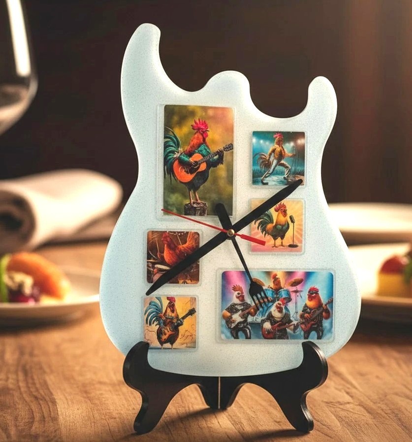 Custom Made Resin Electric Guitar with Stand