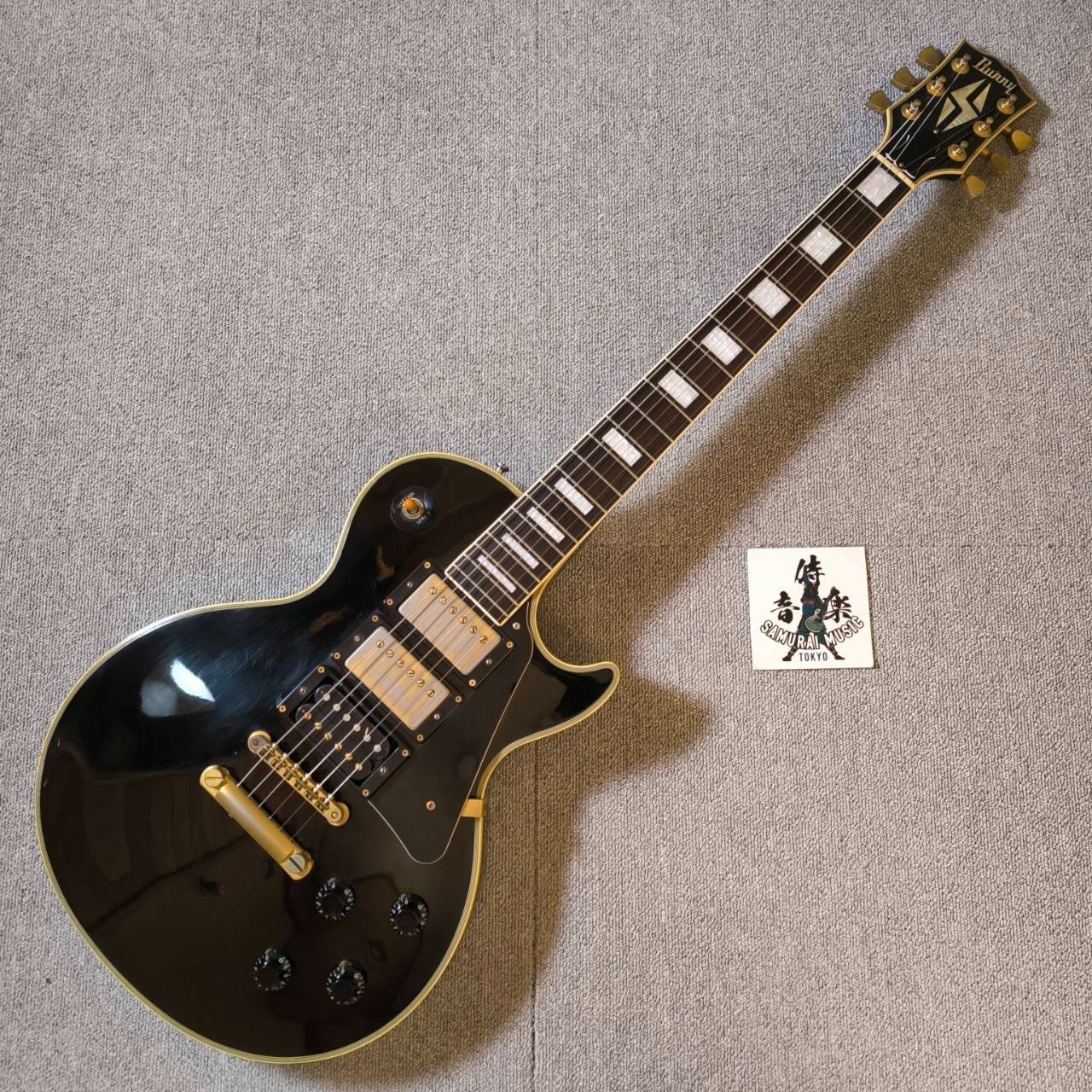 Burny Les Paul Custom Black 3PU RLC-75 VH-1 x 3 Made In Japan Vintage MIJ
