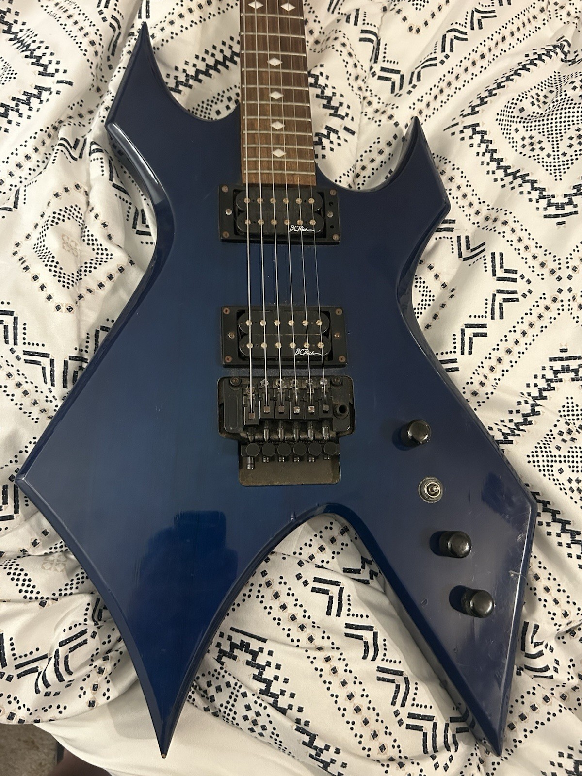 Vintage BC Rich Warlock NJ Series Electric Guitar Floyd Rose Blue Korean