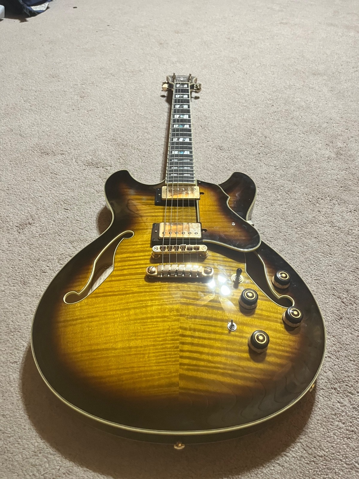 Ibanez Artstar AS153-AYS Semi-Hollow Electric Guitar – Antique Yellow Sunburst w