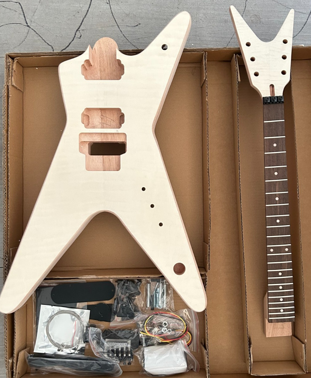 Diy Electric Guitar Kit Dimebag ML Style Mahogany Body Rosewood Fretboard
