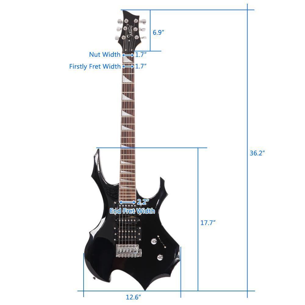 New Black Burning Fire Basswood Electric Guitar School Band with Bag & 20W Amp