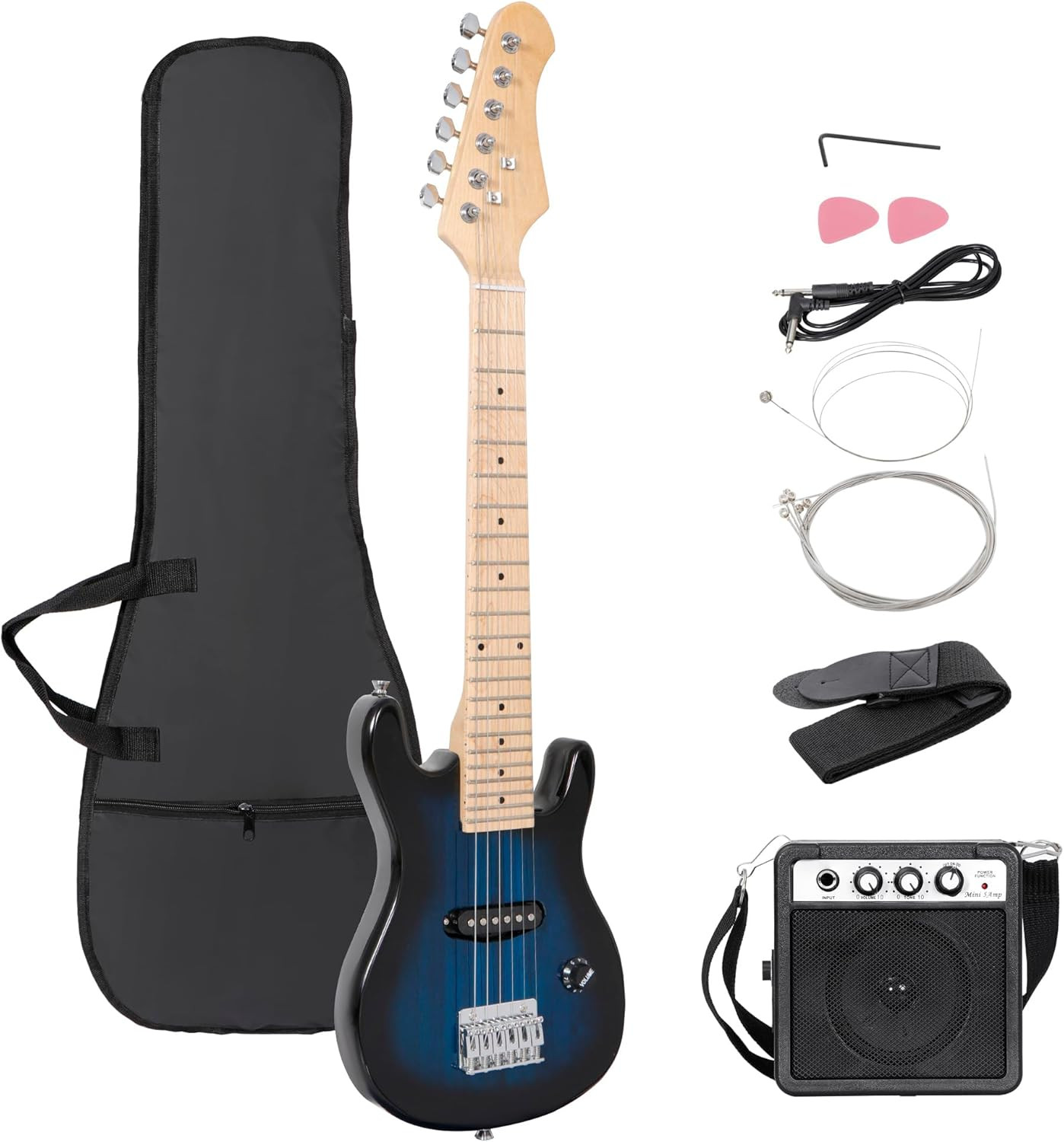 30 Inch Kids Electric Guitar, Complete Beginner Kits with 5W Amplifier, Picks, G