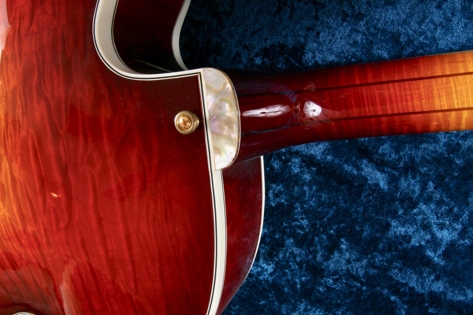 Gibson Super 400 custom one of a kind solid quilt back Bourbon burst
