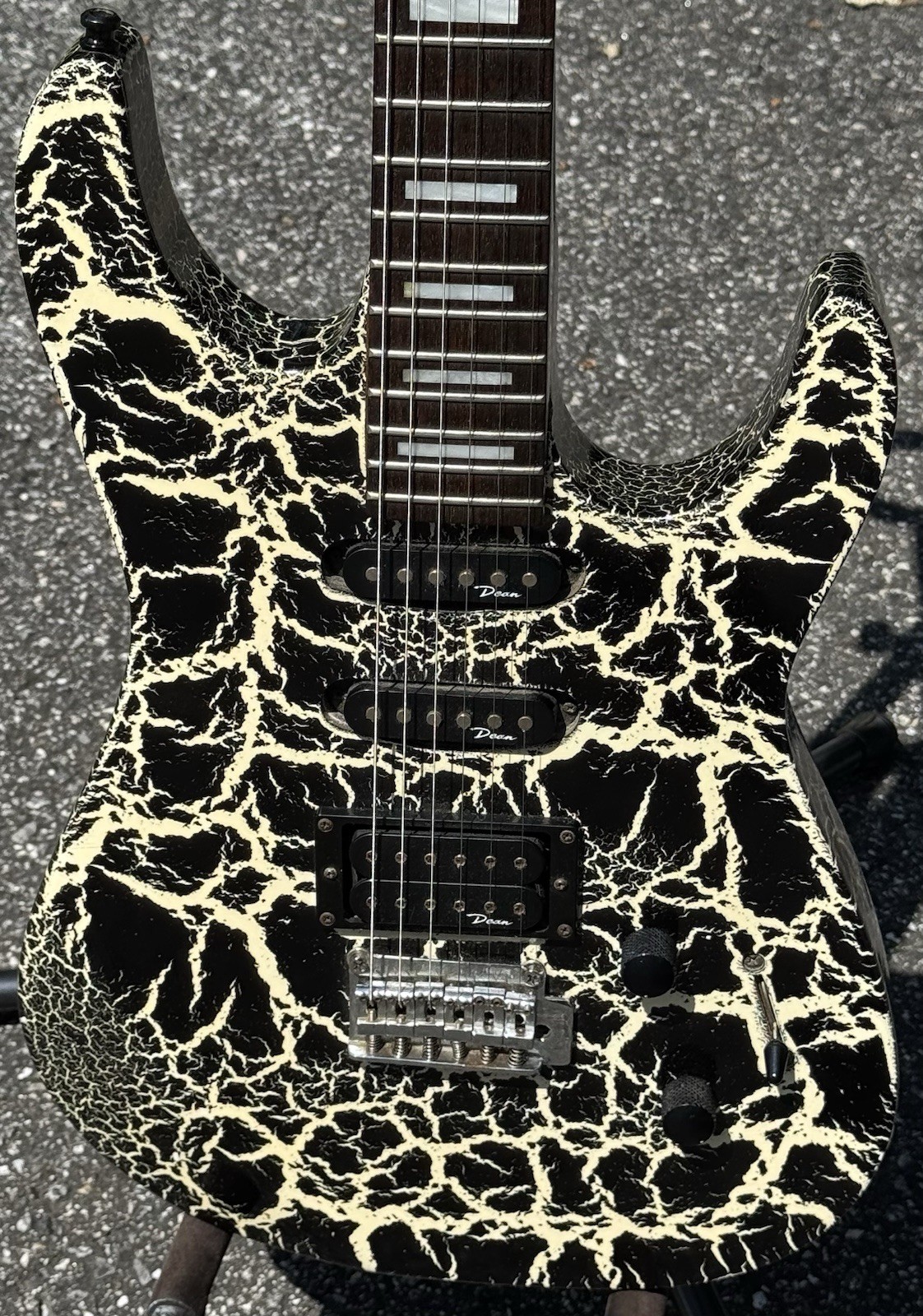 1990 Dean Firecrackle Super Strat Electric Guitar HSS Vintage Stratocaster Fat