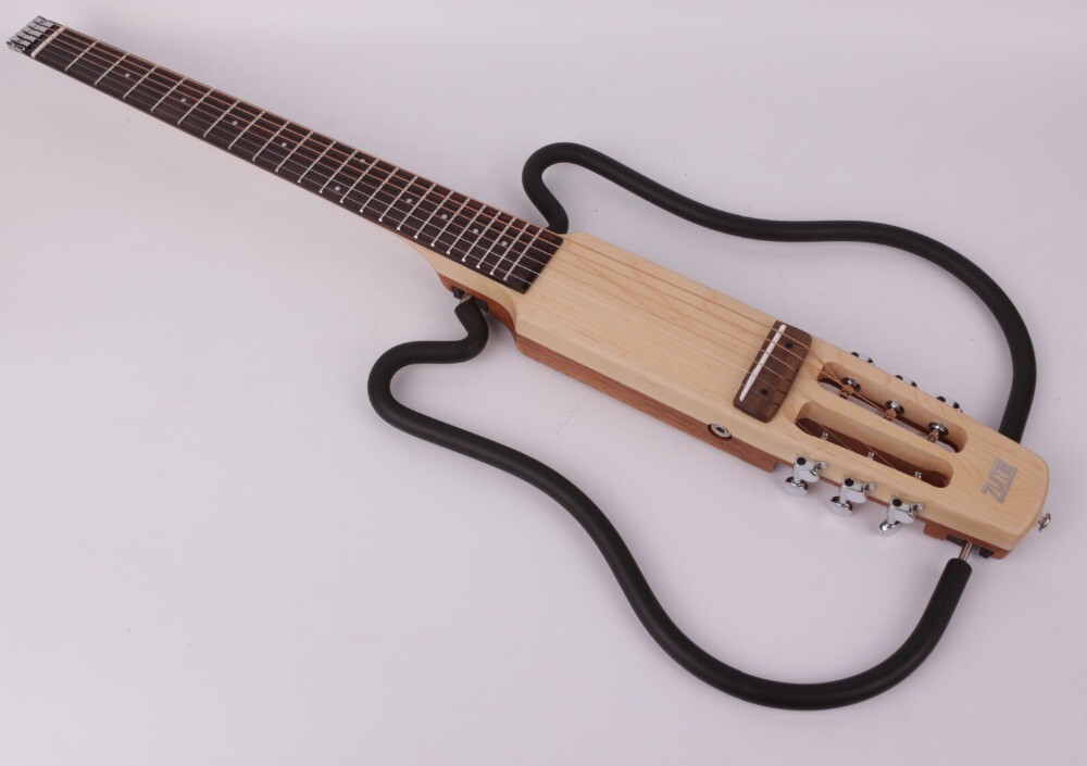 Left Hand Built in effect Headless electric acoustic guitar silent travel