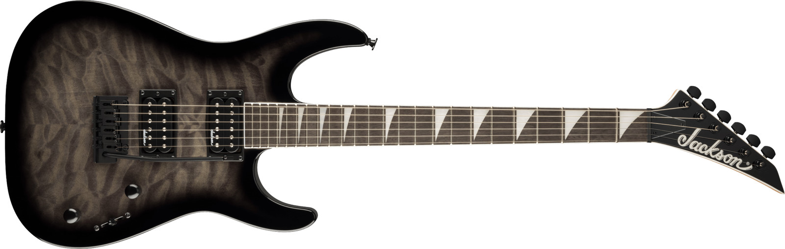 Jackson JS Series Dinky JS20 DKQ 2PT Amaranth Fingerboard Transparent Black Burs