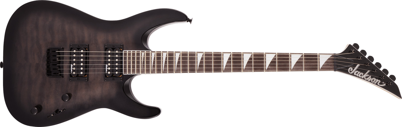 Jackson JS32Q DKA Archtop Dinky Hardtail Electric Guitar Transparent Black Burst
