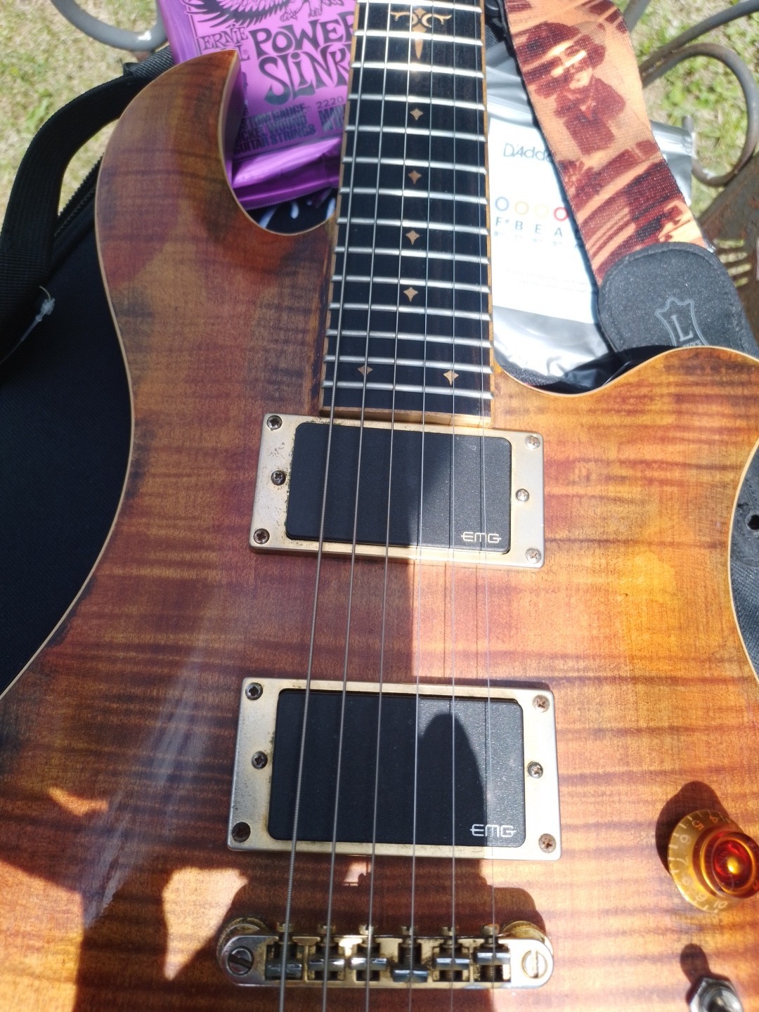 BC RICH Eagle Archtop Deluxe Antique Violin Bag Extras Hendrix EMG Player 🎸