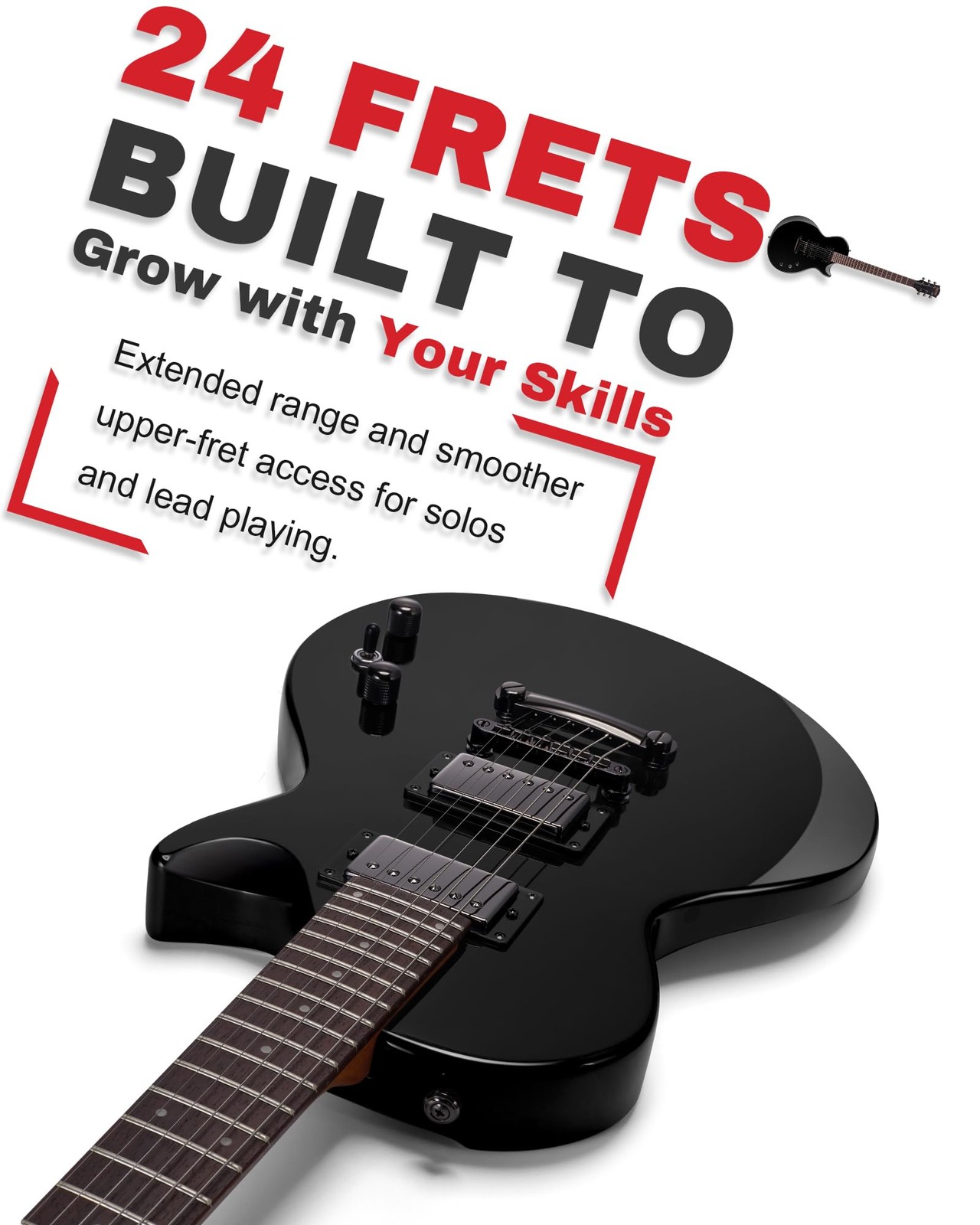 24-Fret Electric Guitar Kit, 40 inch Single Cut (LP Style), Modern Playabilit…