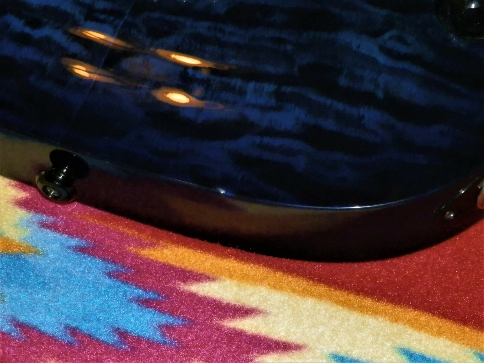 Agile Baritone Electric Guitar 3500 Ebony fretboard EMG 85 Blue flame Rare Metal