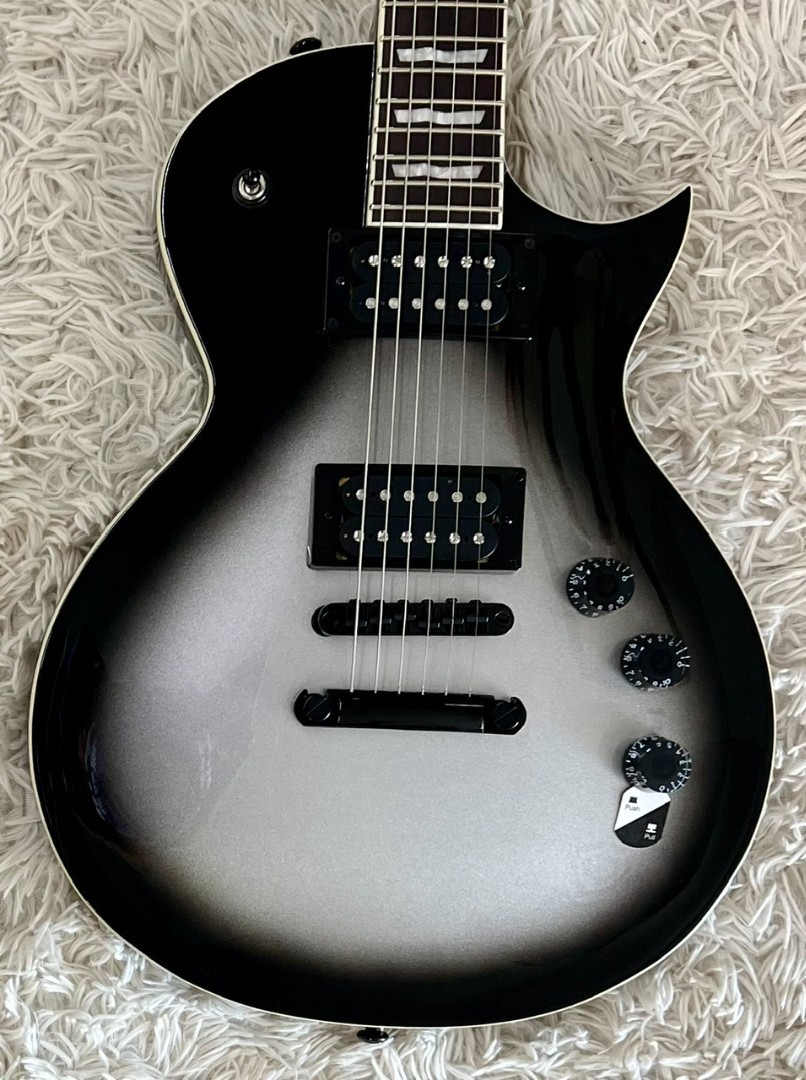 LTD by ESP Model EC-256 Silver Sunburst Teardrop Single Cutaway Electric Guitar