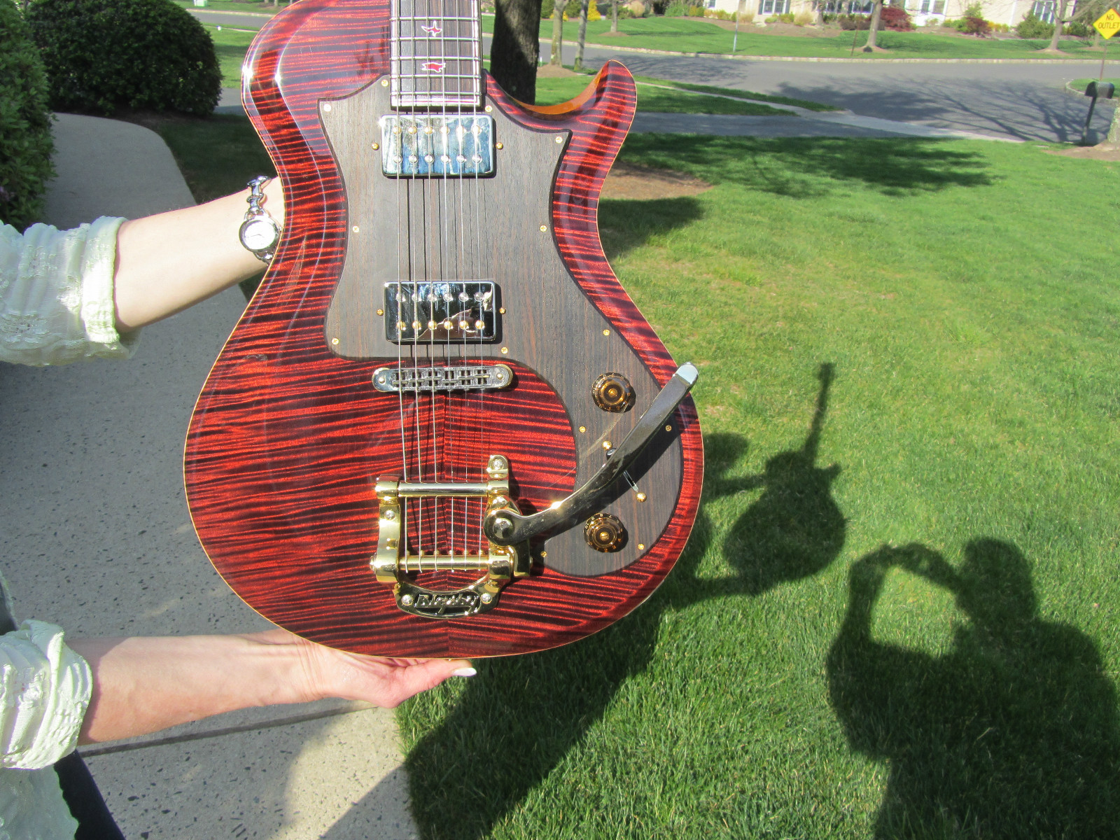 Prs Private Stock Rare Starla Macassar Ebony Faded Fire Red Bigsby Knaggs 2008