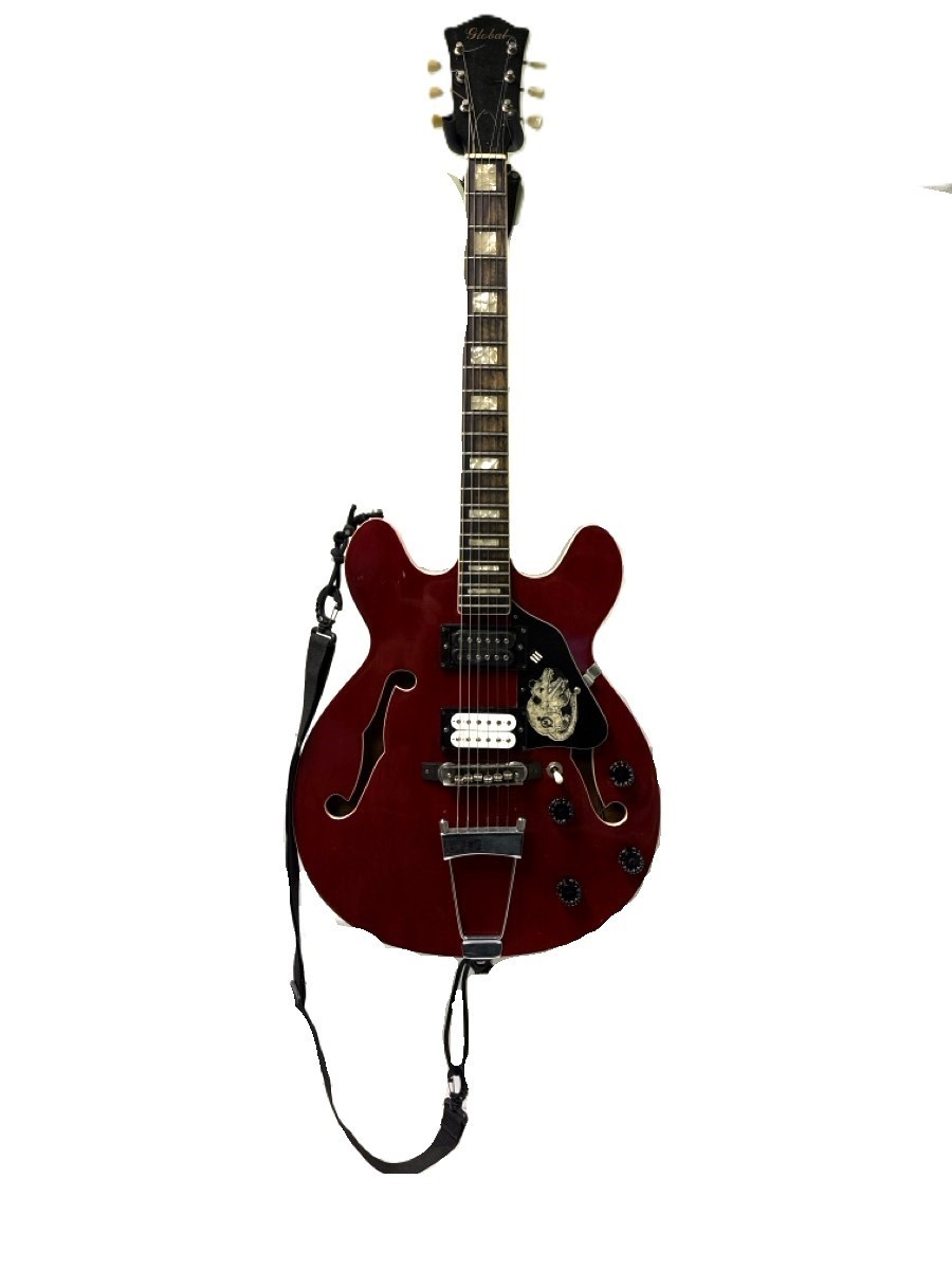 Global EA-200 Vintage Double-Cut Semi-Hollow Body Electric Guitar (RO1058094)