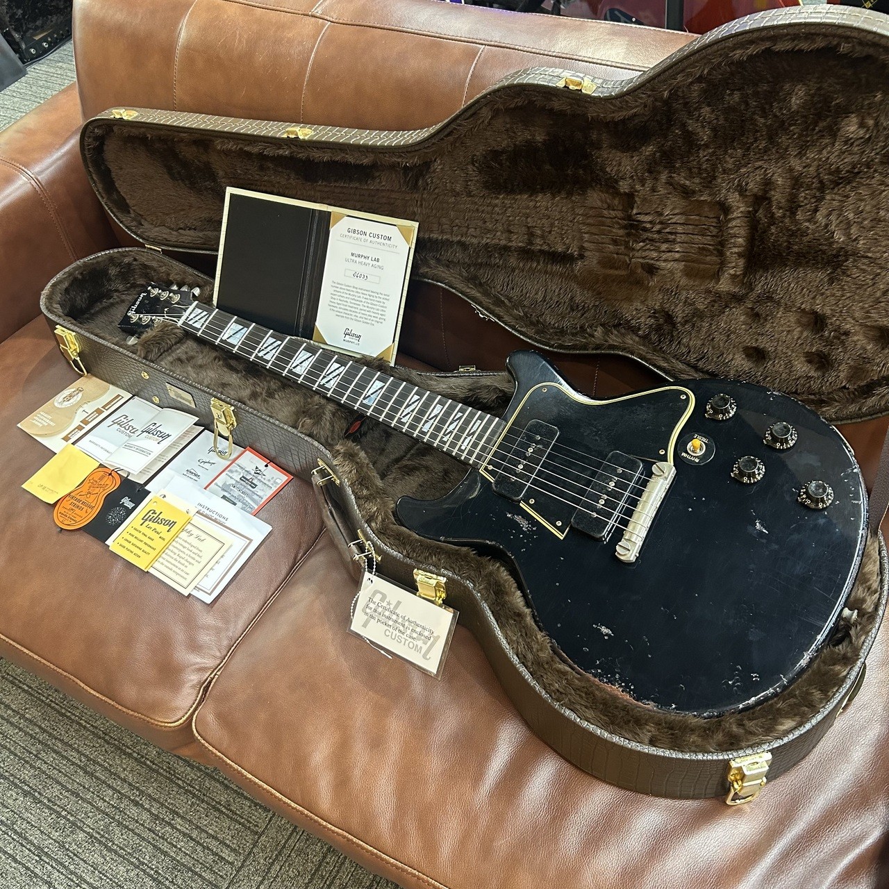 Gibson Custom Shop Murphy Lab 1960 Les Paul Special DC Ebony Over Oxblood Ultra