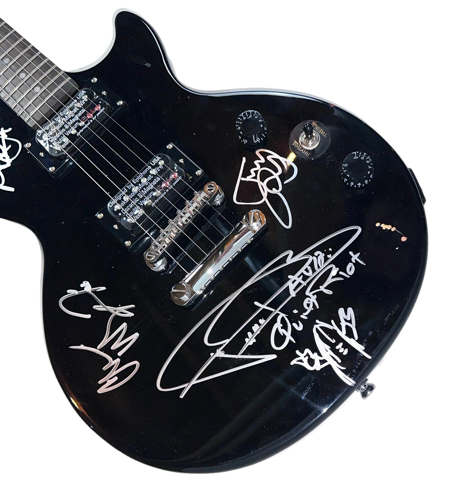 Autographed Quiet Riot Band Signed Les Paul Guitar 4 Signatures + Beckett COA