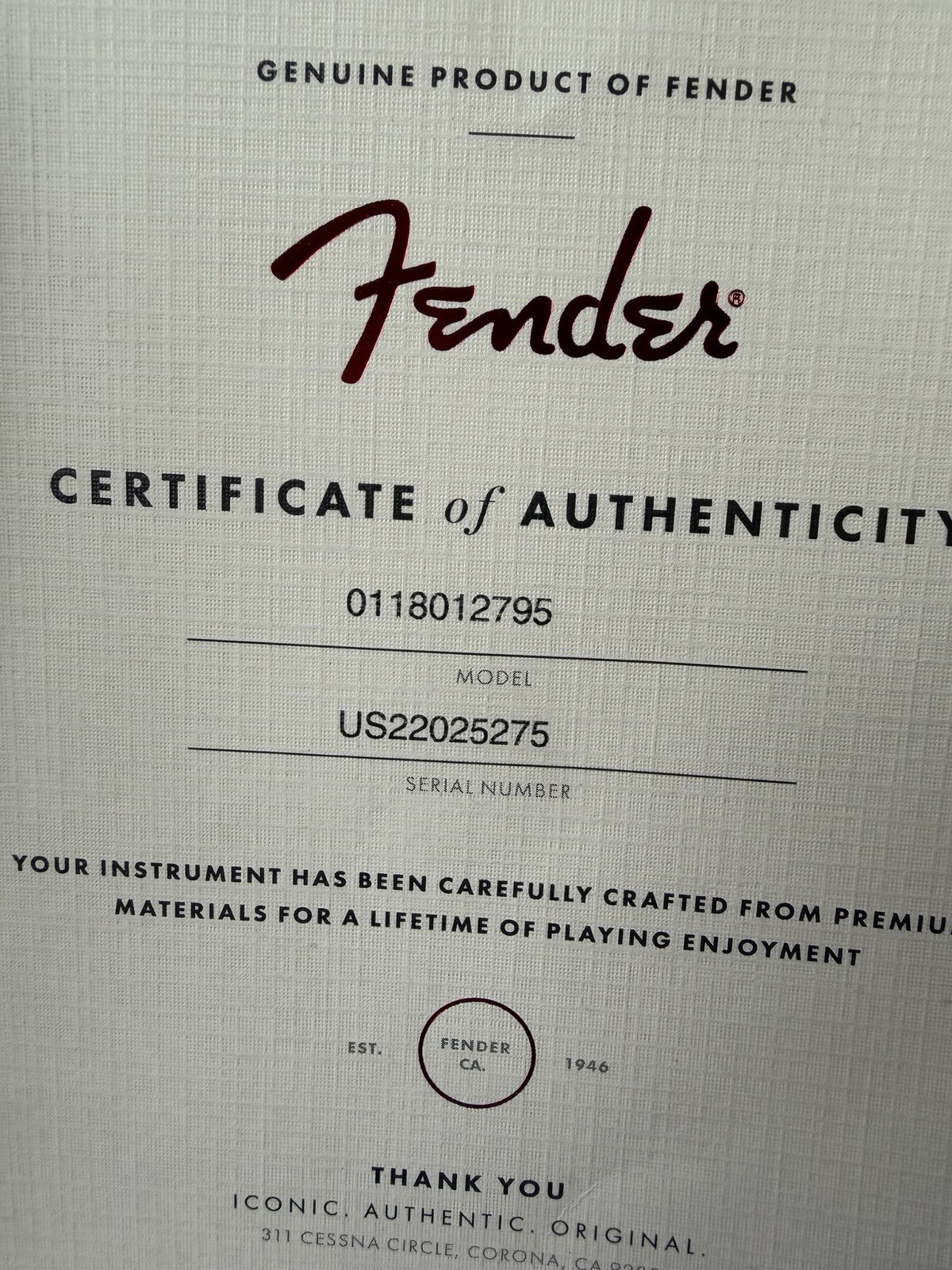 2022 Fender American Ultra Stratocaster Maple Fretboard – Cobra Blue