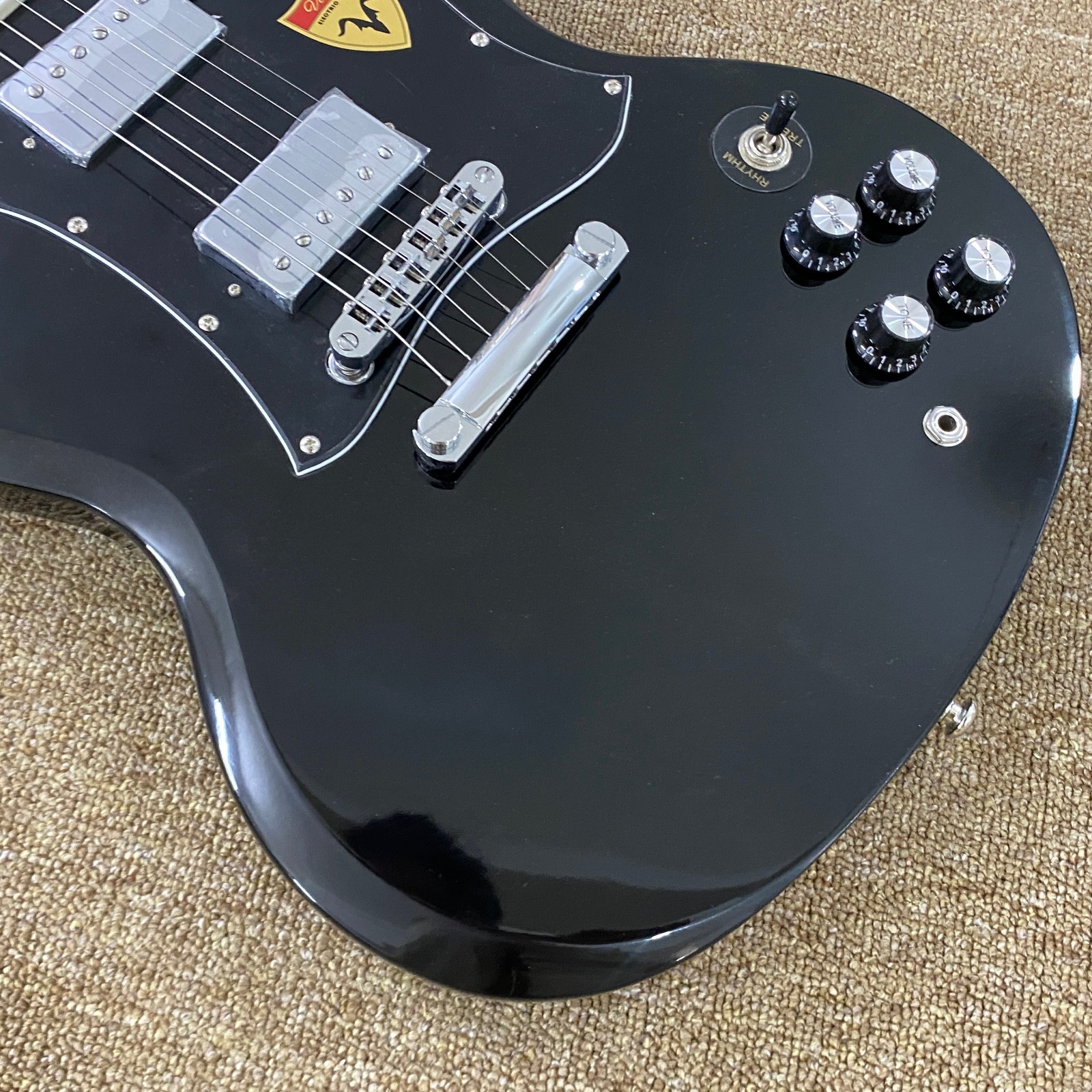 Gorgeous Jet‑Black Electric Guitar Block Fretboard Inlays Mahogany Body🔥