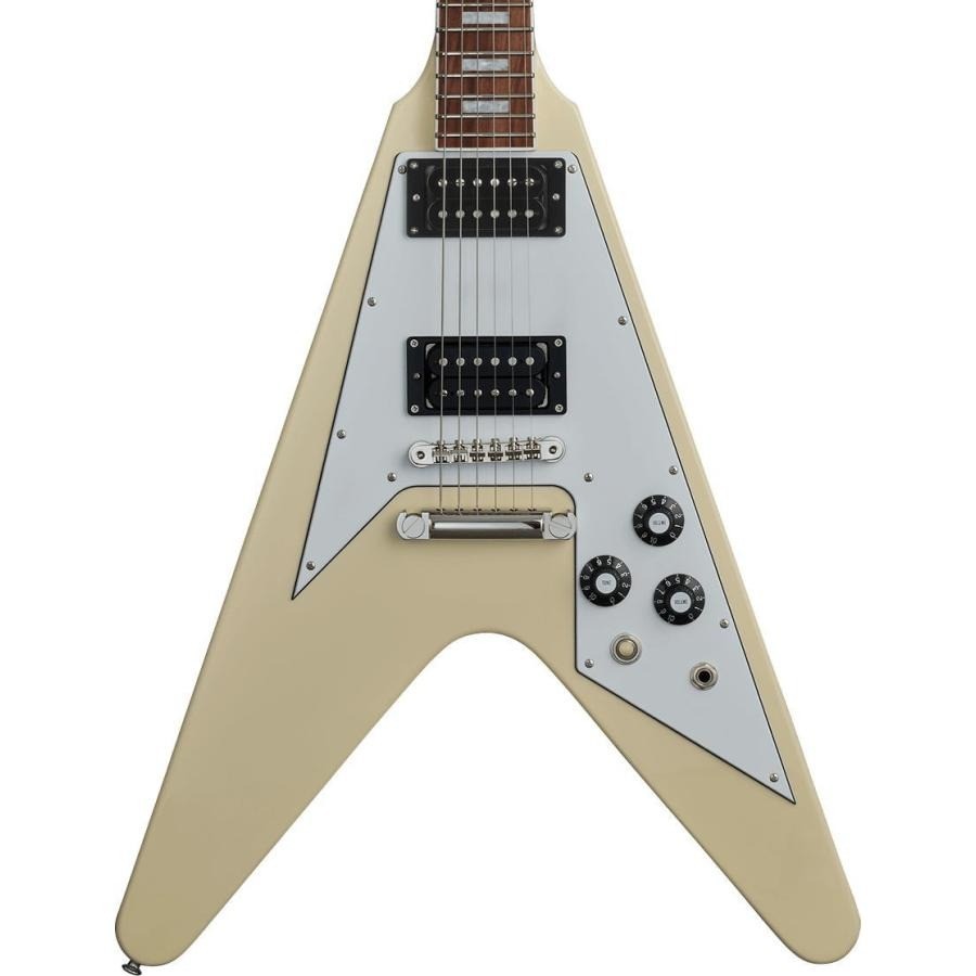 Edwards E-FV-LTD Vintage White Electric Guitar Flying V 6 String Mahogany Body