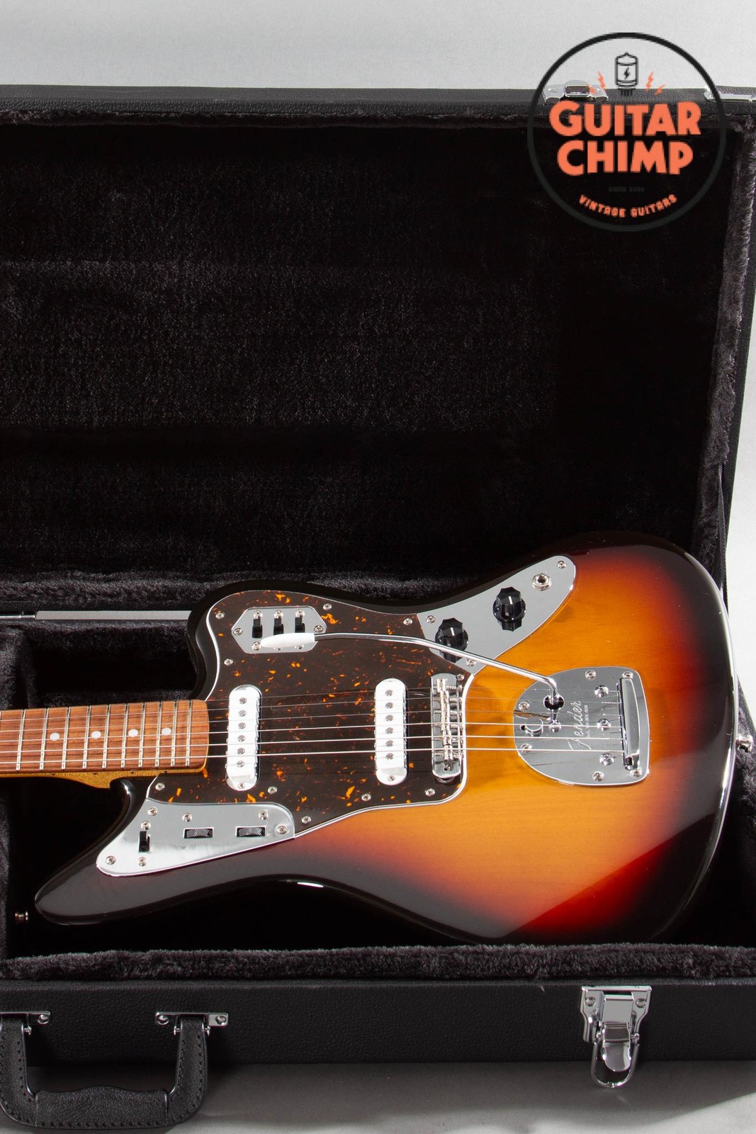 2013 Fender Japan MIJ JG66 ’62 Reissue Jaguar 3-Tone Sunburst w/ Hard-Shell Case