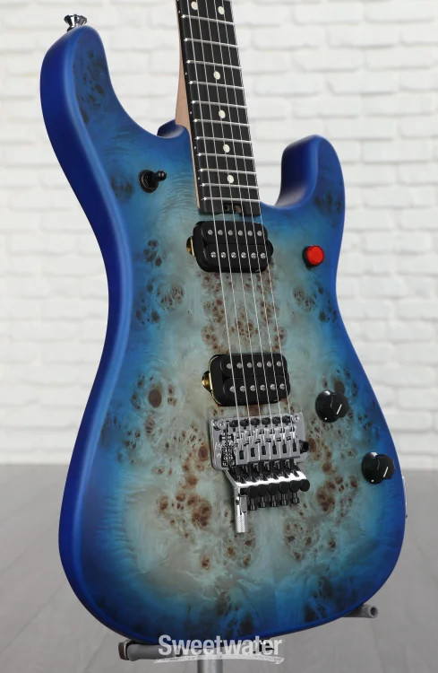 EVH 5150 Series Deluxe Poplar Burl Electric Guitar – Aqua Burst with Ebony