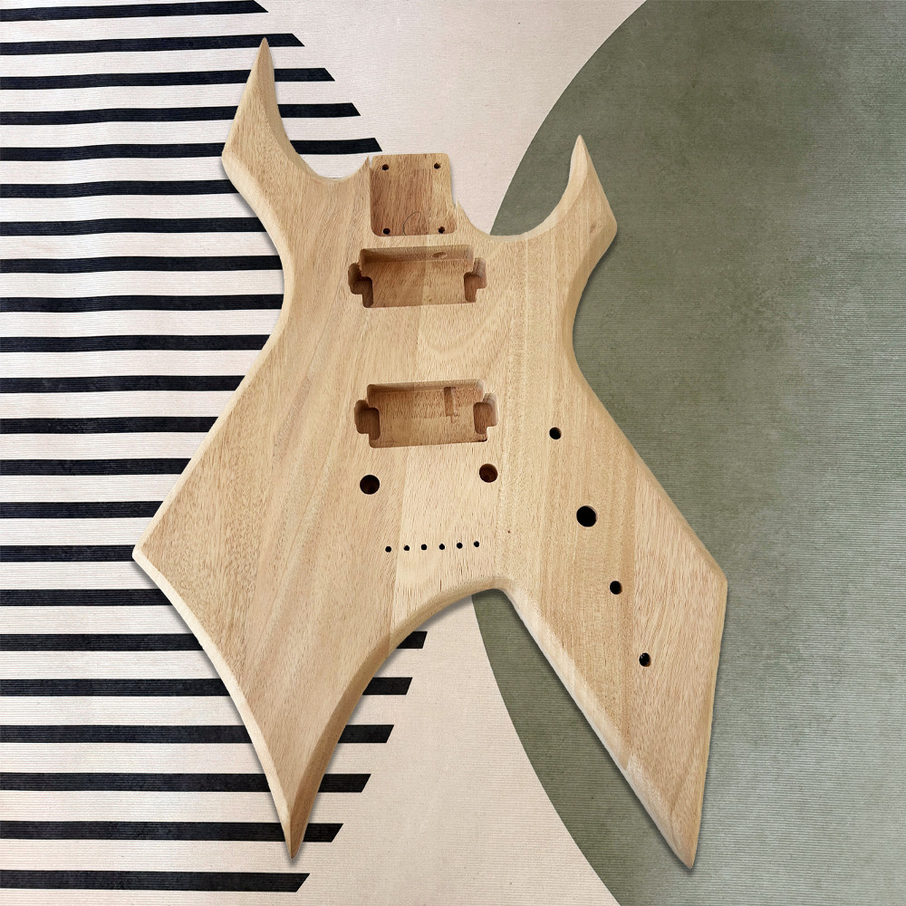 DIYbc rich Warlock Style Electric Guitar Kit Bull Head BK part maple neck 24F