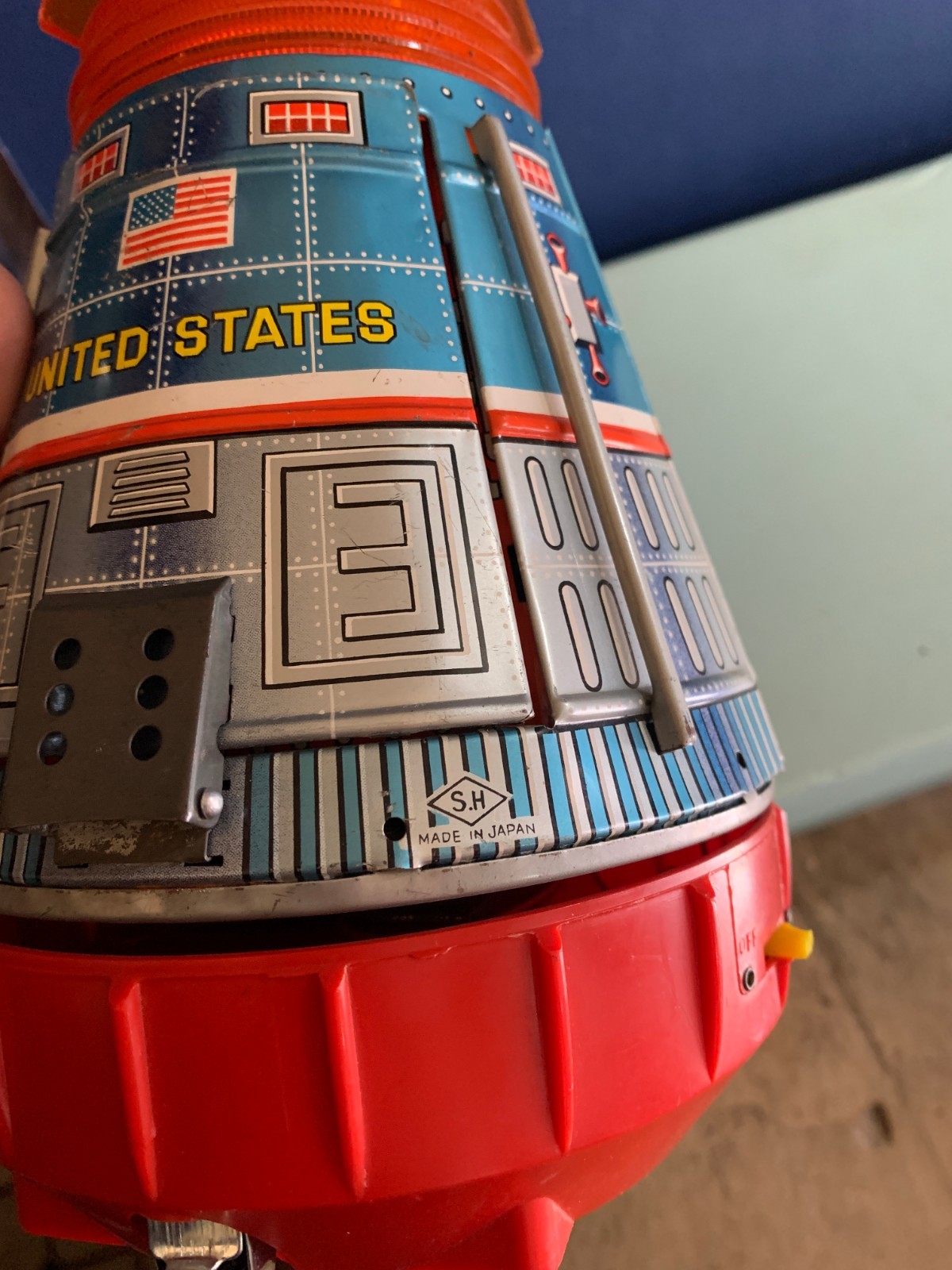 VINTAGE TIN TOY SUPER SPACE SHIP CAPSULE HORIKAWA SH JAPAN 1960s