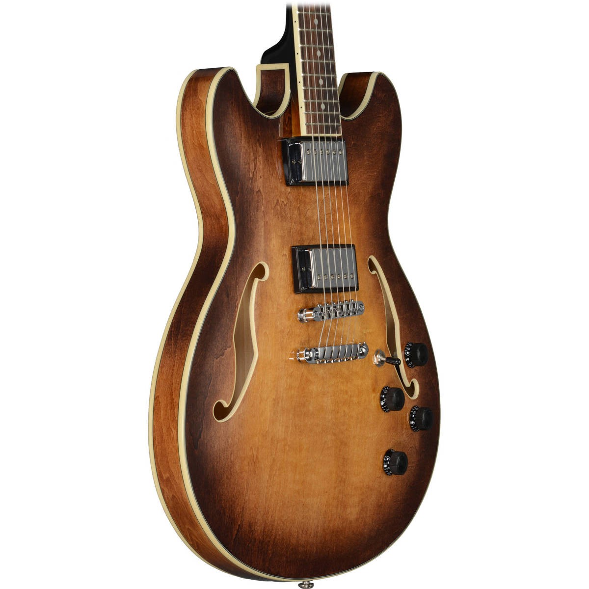 Ibanez Artcore AS73 Semi-Hollow Electric Guitar, Bound Rosewood, Tobacco Brown