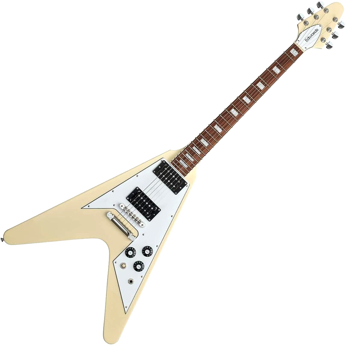 Edwards E-FV-LTD Flying V Type Vintage White Electric Guitar Form Japan