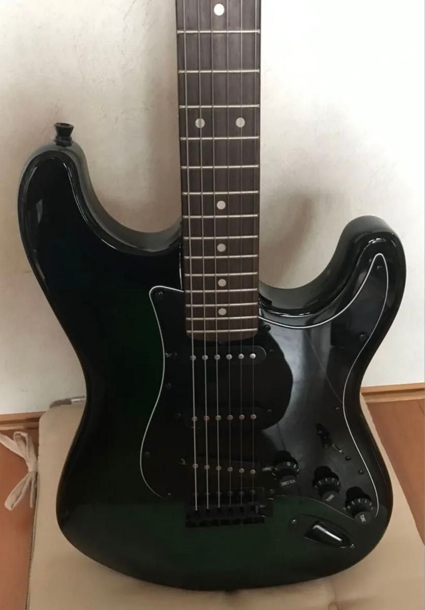 SELDER Electric Guitar Strat Type Black Dark Green Working Condition