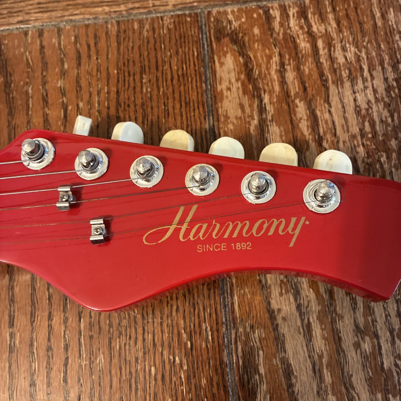 Vintage Harmony Solid Body Electric Guitar Travel Red Shredder Untested *READ*