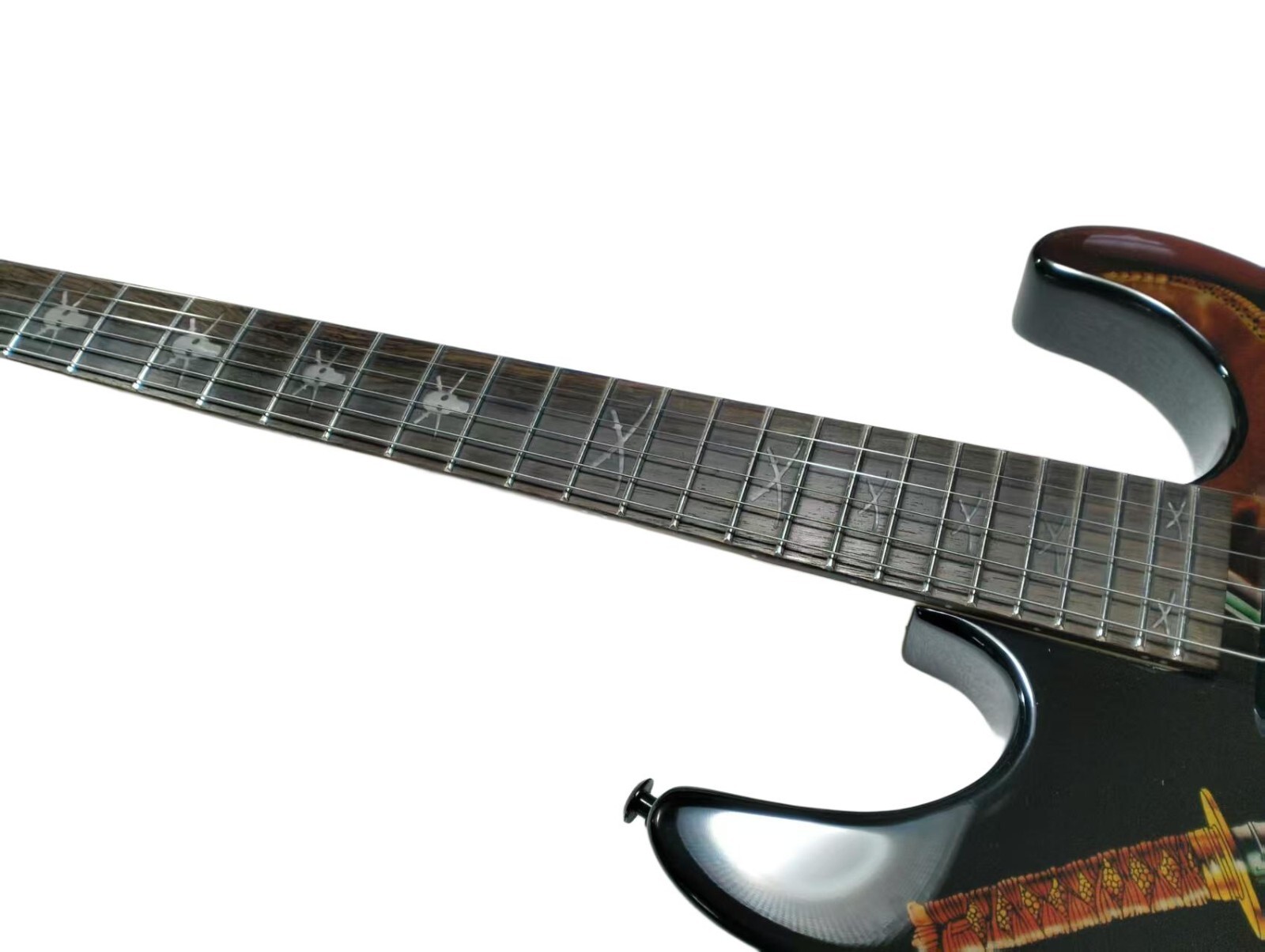 standard series 24 Frets electric guitar with Cobra Skull Sword Elements fastshi