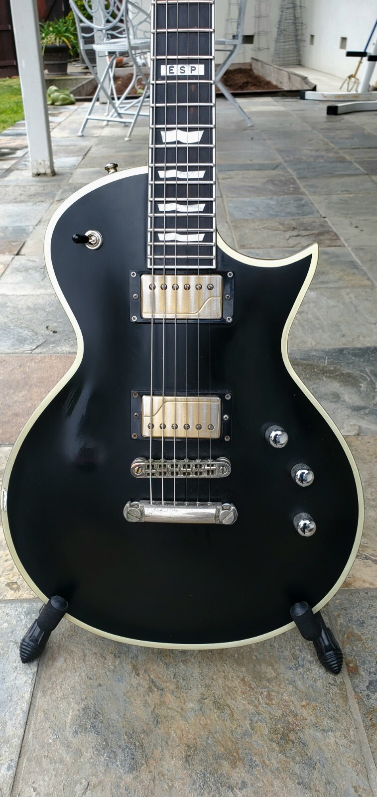 ESP E-II ECLIPSE BB Black Satin Stainless Steel Frets With Case, Upgraded