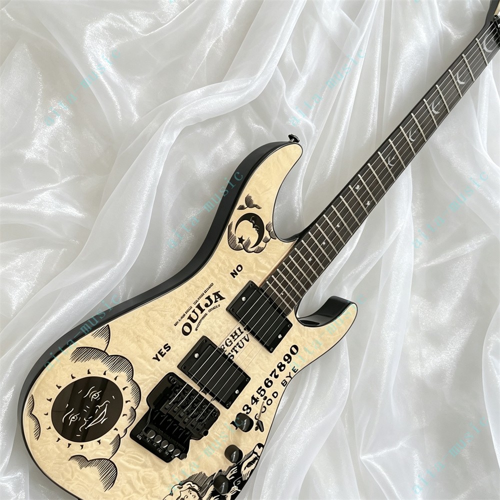 Ledux Solid Electric Guitar Quilted Maple Top Stainless Fret FR Bridge Natural