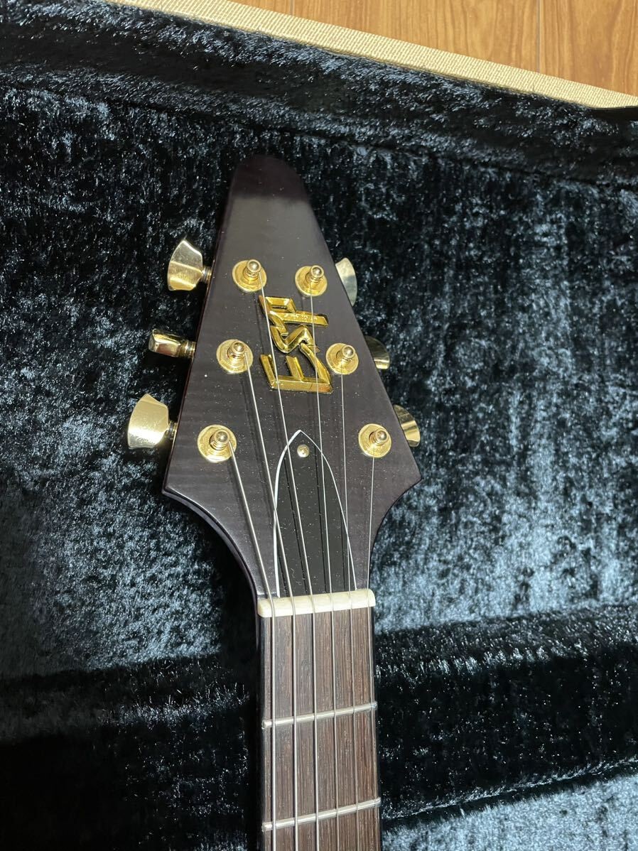Tak Burst Esp Custom Made Flying V Jacaranda Fingerboard