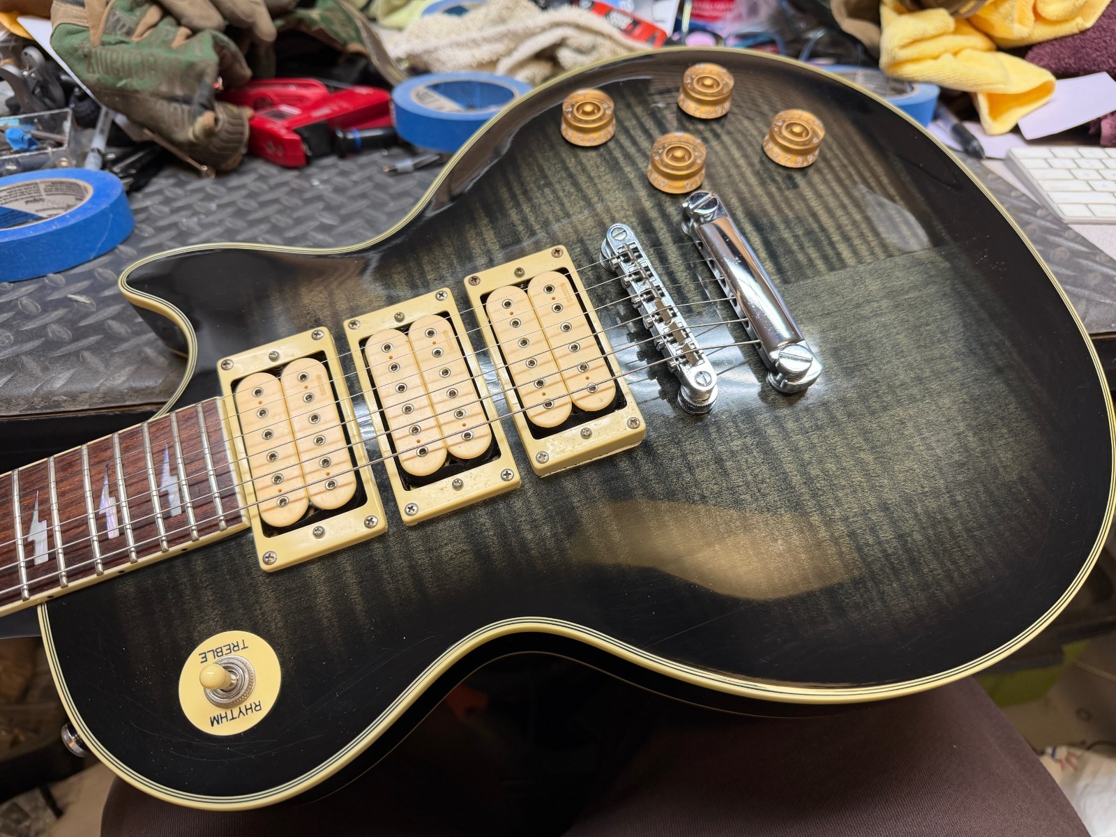 2000 Epiphone Ace Frehley Signature Les Paul Custom Black Burst -w/ VIDEO