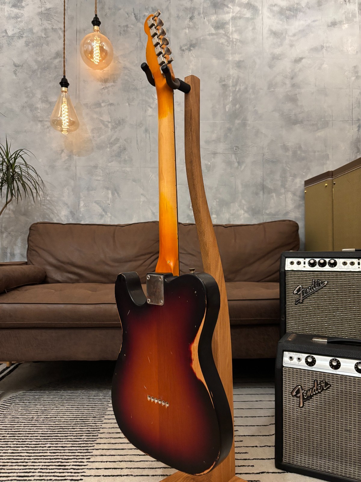Fender Telecaster 1963 Glas Custom 3-Tone Sunburst Relic 7.8lbs w/ Fender Tweed