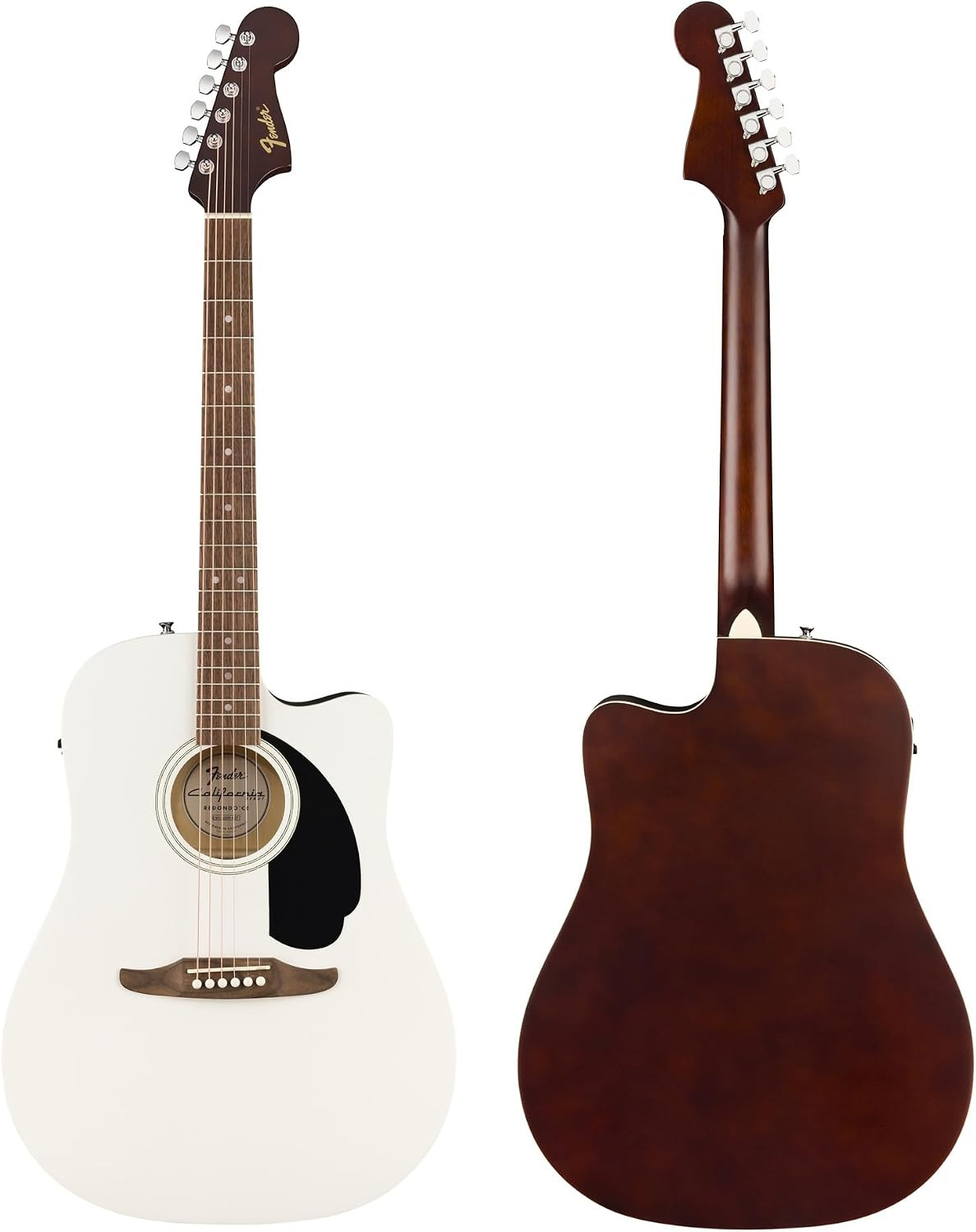Fender California Redondo CE Acoustic Electric Guitar White Bundle Hard Case