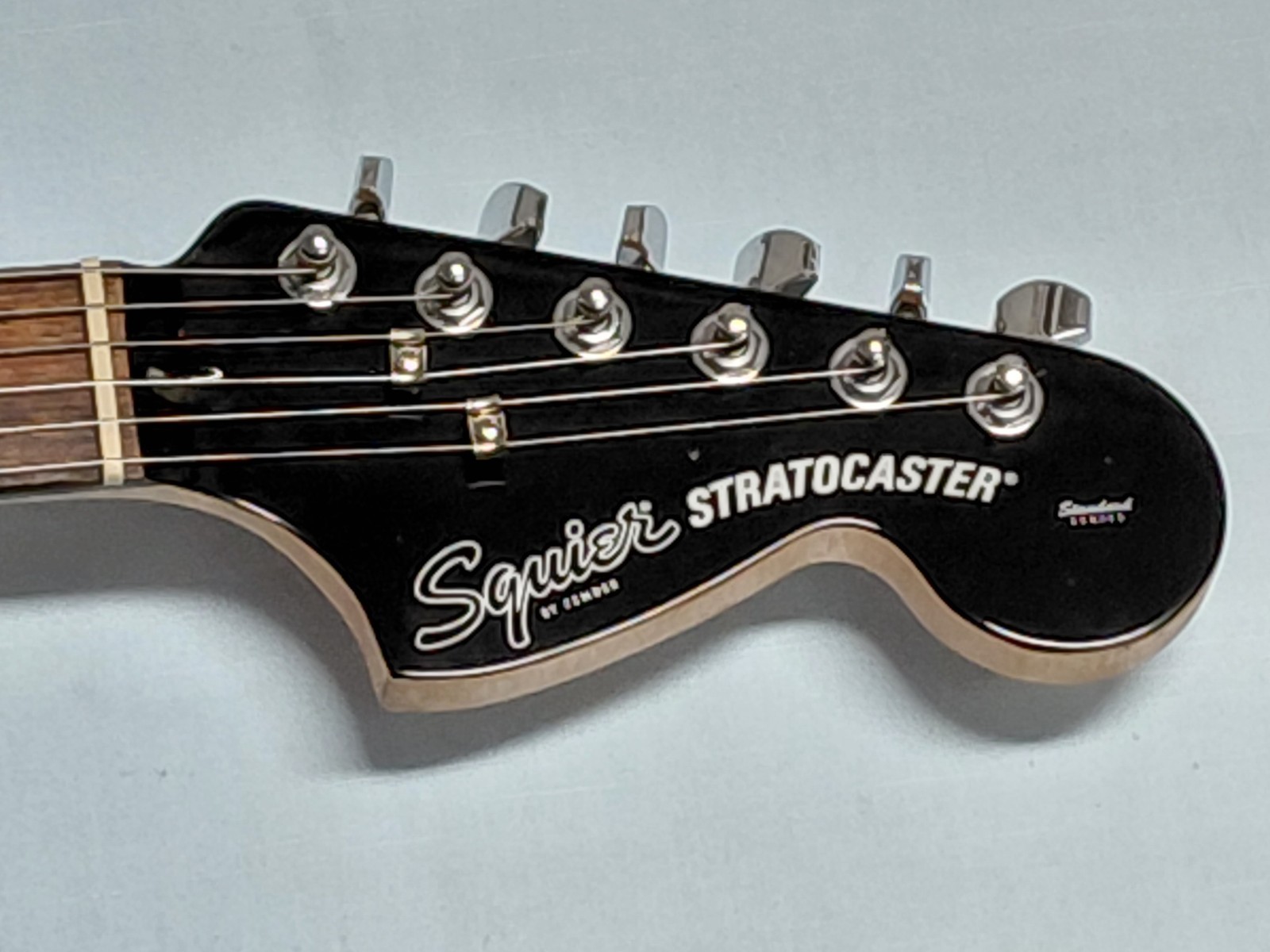 Fender Squier Stratocaster Standard Black & Chrome Guitar – w/Custom Upgrades