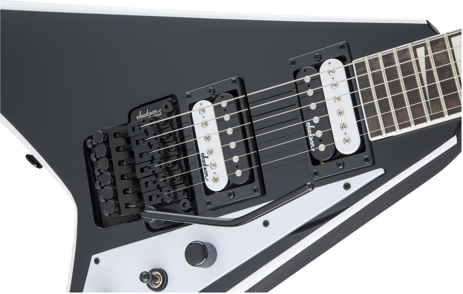 Jackson JS Series Rhoads JS32 Electric Guitar – Black with White Bevels