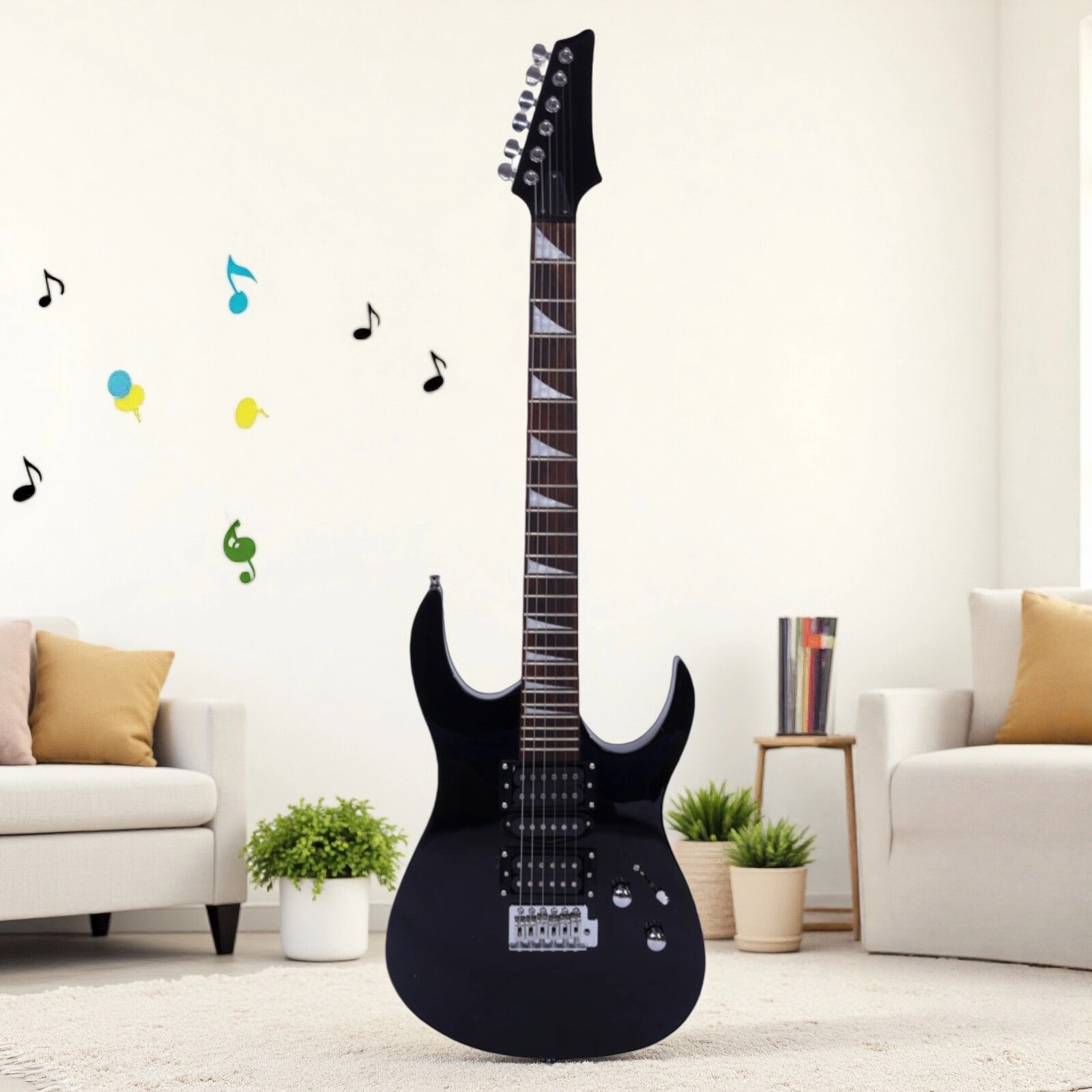 Stylish Whole Black 170 Model HSH Pickup Electric Guitar Set For Beginners