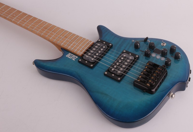 Headless electric guitar travel built in effect drum silent portable